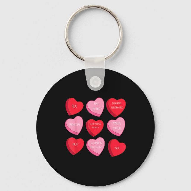 Chaveiro Occupational Therapy Heart Candy Valentine Day Ot  (Frente)