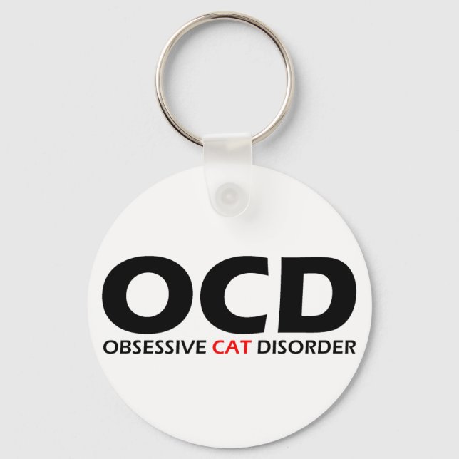 Chaveiro OCD - Perturbação Obsessiva dos Gatos (Frente)