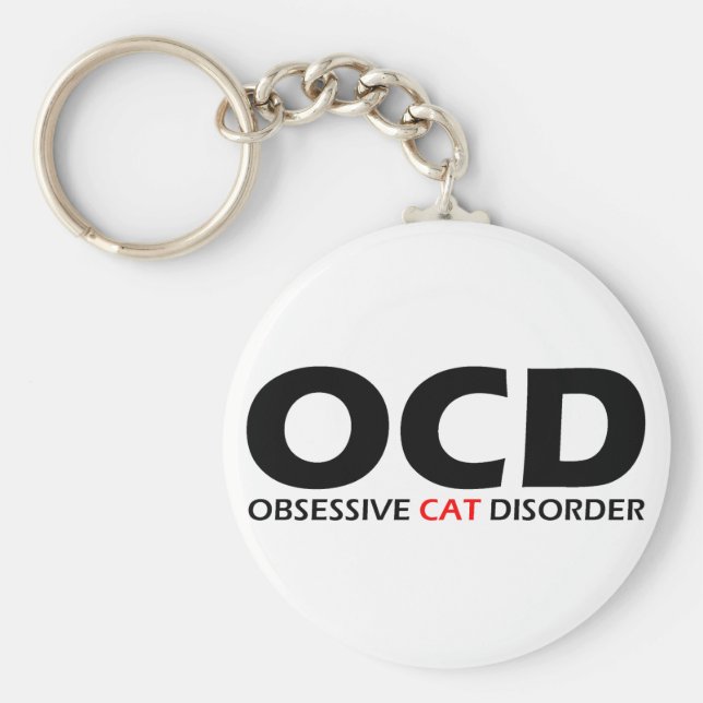 Chaveiro OCD - Perturbação Obsessiva dos Gatos (Frente)
