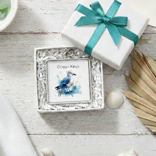 Chaveiro Ocean Breeze: Watercolor Seagull