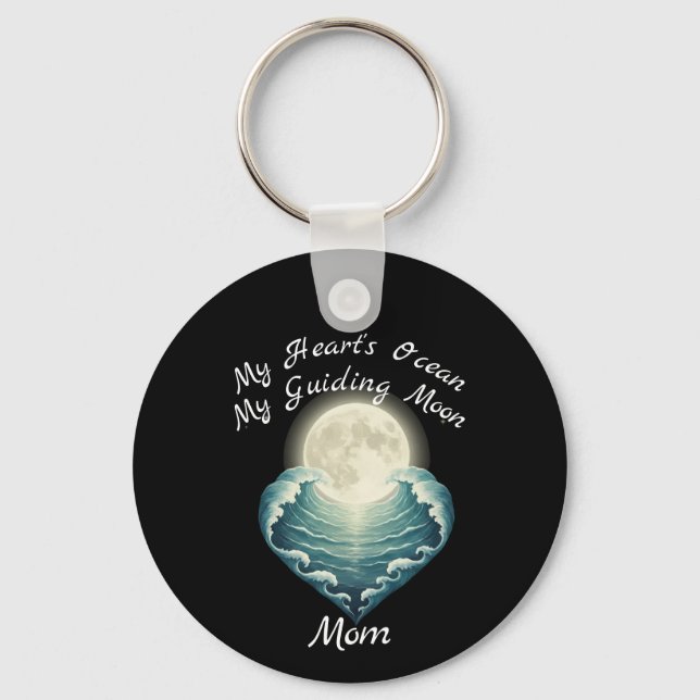 Chaveiro Ocean Heart Guiding Moon Mom (Frente)
