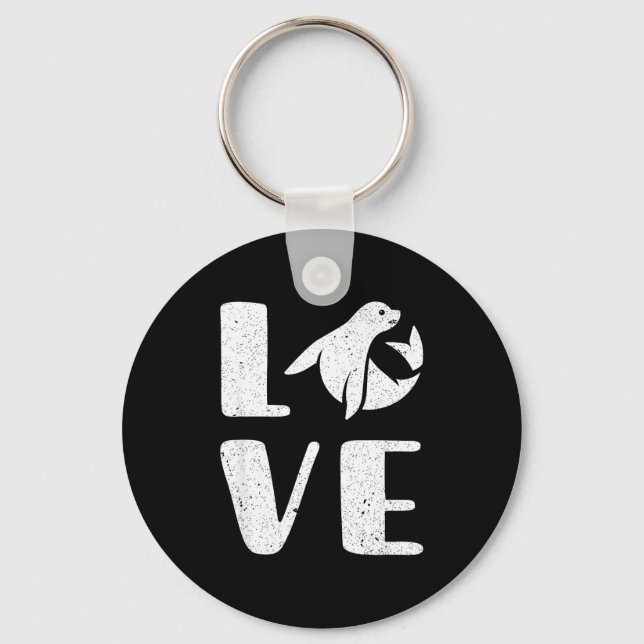 Chaveiro Ocean Puppy Seal Lover Valentines Day Gift Sea Lio (Frente)