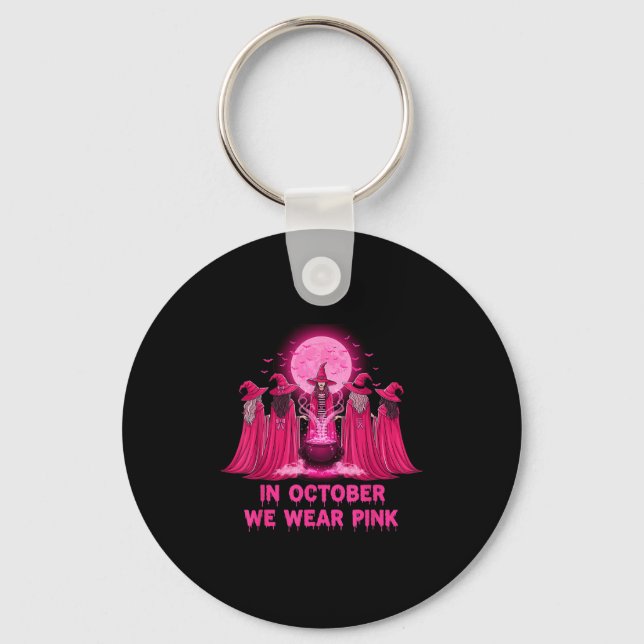 Chaveiro October We Wear Nk Witch Halloween Breast Cancer A (Frente)