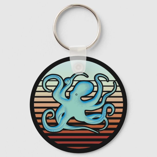 Chaveiro Octopus do estilo retrô 70s (Frente)