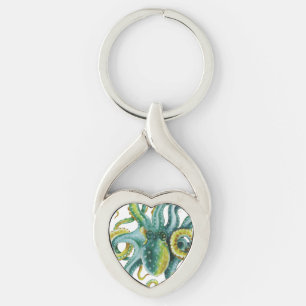 Chaveiro Octopus Green Tentacle Art