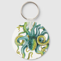 Octopus Green Watercolor Art