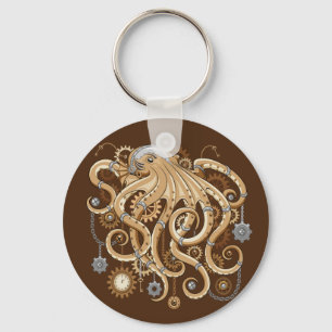 Chaveiro Octopus Steampunk Surreal Style Machine