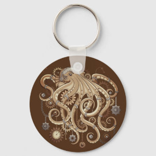 Chaveiro Octopus Steampunk Surreal Style Machine