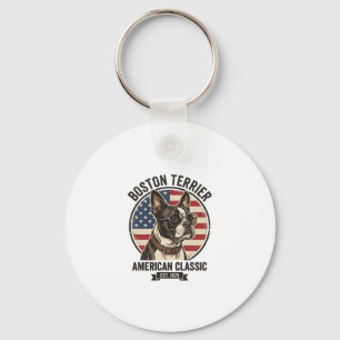 Chaveiro Óculos de sol com bandeira americana do cão clássi