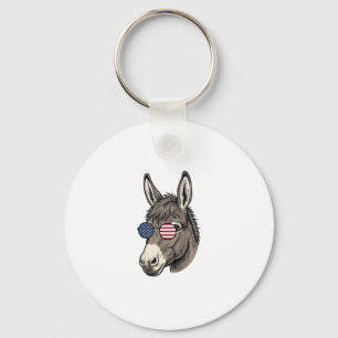 Chaveiro Óculos de Sol de Burro Patriótico Camisa Vintage D