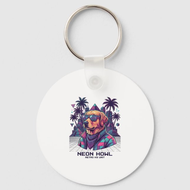 Chaveiro Óculos de Sol de Cachorro da Unidade Retro K9 Neon (Frente)