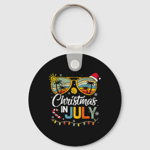 Chaveiro Óculos de sol de chapéu de Papai Noel no Natal em