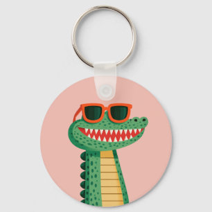 Chaveiro Óculos de sol de crocodilo engraçados, animal de d