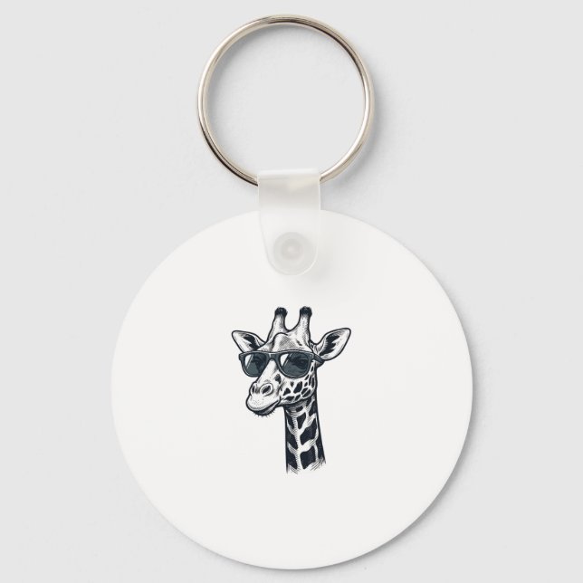 Chaveiro Óculos de sol de girafa legais Camiseta com gravaç (Frente)