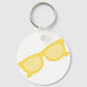 Chaveiro Óculos de sol de verão óculos de hipster amarelo