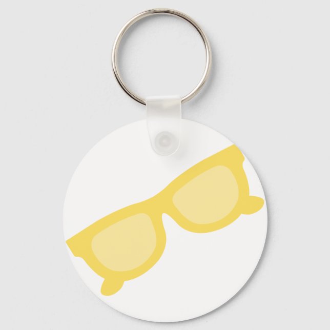 Chaveiro Óculos de sol de verão óculos de hipster amarelo (Frente)
