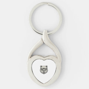 Chaveiro Óculos de sol do Papai Urso Cabeça de Urso Design