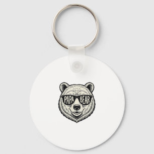 Chaveiro Óculos de sol do Papai Urso Cabeça de Urso Design