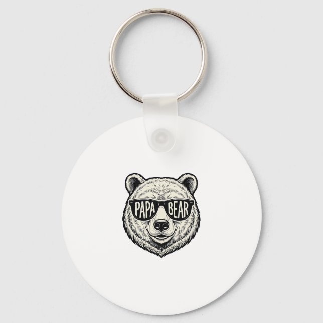 Chaveiro Óculos de sol do Papai Urso Cabeça de Urso Design  (Frente)