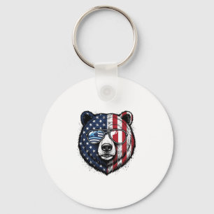 Chaveiro Óculos de Sol do Urso Patriota Camisa Vector Vinta