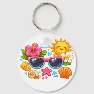 Chaveiro Óculos de Sol Elegantes com Vibrações de Verão Pul