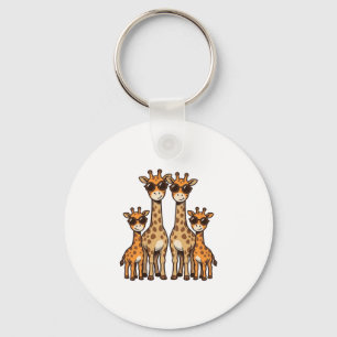 Chaveiro Óculos de Sol Família Girafa Legal Vintage Engravi
