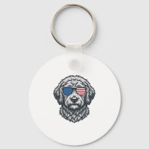 Chaveiro Óculos de Sol Patrióticos para Cachorro Vintage