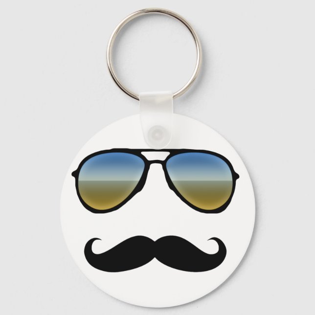 Chaveiro Óculos de sol retro engraçados com bigode (Frente)
