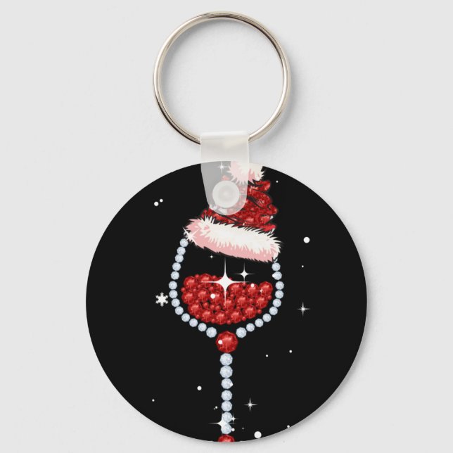 Chaveiro Óculos de Vinho Noel Chapéu de Natal Presentes de  (Frente)