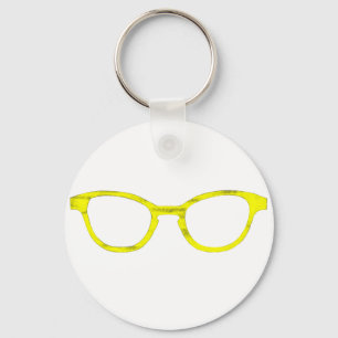 Chaveiro Óculos escuros Amarelo na borda do MUSEU Zazzle pr