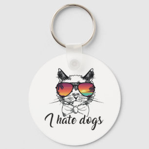 Chaveiro Odeio Cães Presentes Engraçados para Gato Amigo