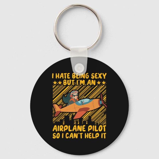Chaveiro Odeio ser Y, mas sou piloto de avião para que eu p (Frente)