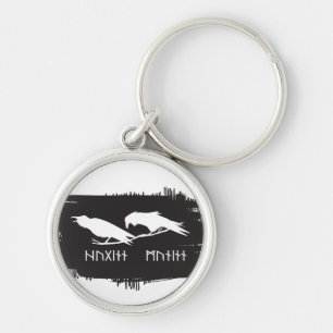 Chaveiro Odin Raven Crow Viking Mythology corre em runic