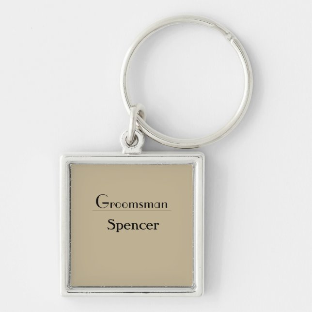 Chaveiro oferta de padrinho de casamento de nome de adição  (Frente)