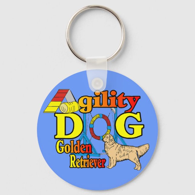 Chaveiro Ofertas de agilidade do ouro Retriever (Frente)