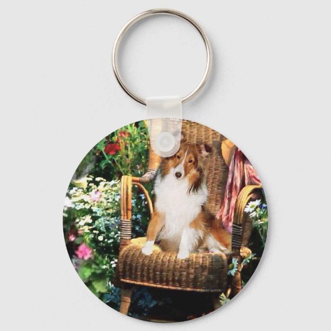 Chaveiro Ofertas de arte Shetland Sheepdog (Frente)