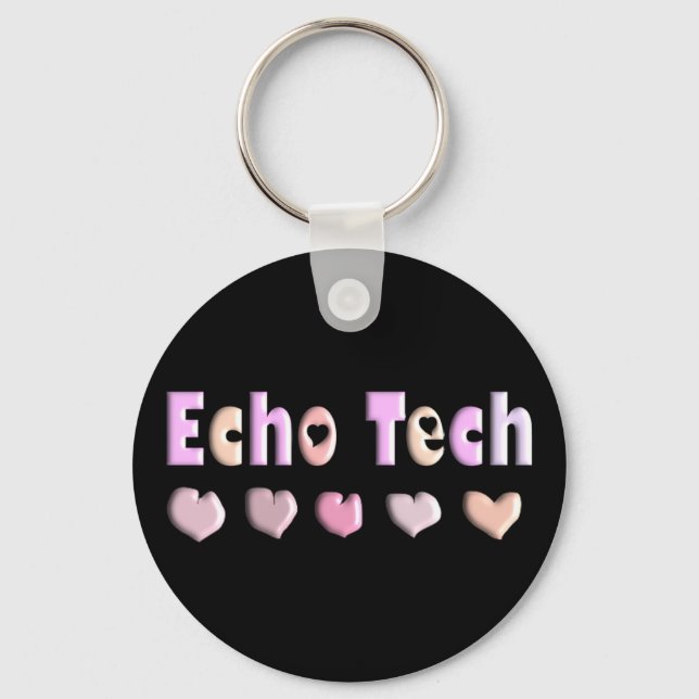 Chaveiro Ofertas de Design do Echo Tech PINK HEARTS (Frente)