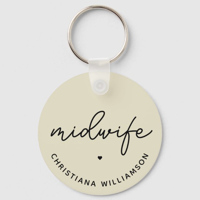 Chaveiro Ofertas de Parteira Personalizada de Apreciação de (Frente)