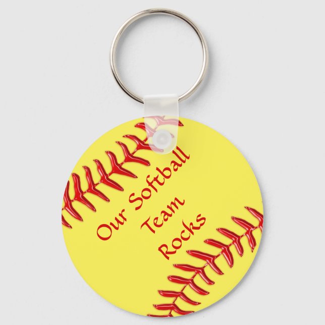 Chaveiro Ofertas personalizáveis de Festas de Softball com  (Frente)