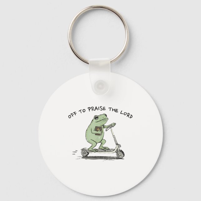 Chaveiro Off To Praise The Lord, Funny Christian  (Frente)