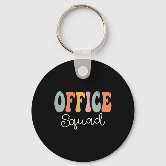 Chaveiro Office Squad Retro Groovage Feliz Primeiro Dia (Frente)