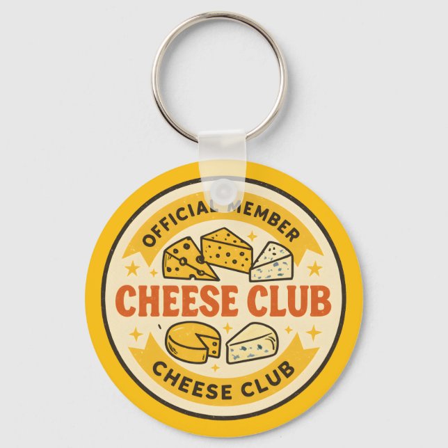 Chaveiro Official Member of the Cheese Club Funny gift (Frente)