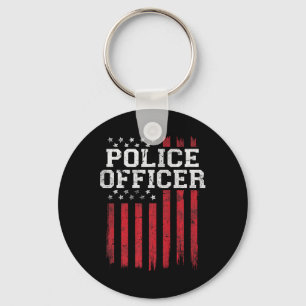 Chaveiro Oficial de Polícia Americano Flag Usa Patriótico
