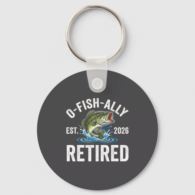 Chaveiro Ofishally Retired 2026 Funny Fishing Retirement Fi (Frente)