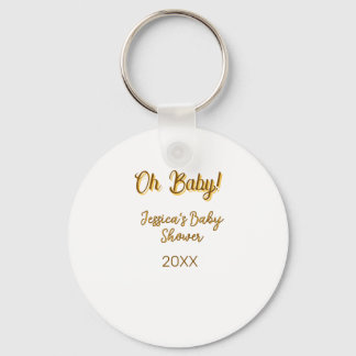 Chaveiro oh baby chá de bebê neutro laranja dourado n