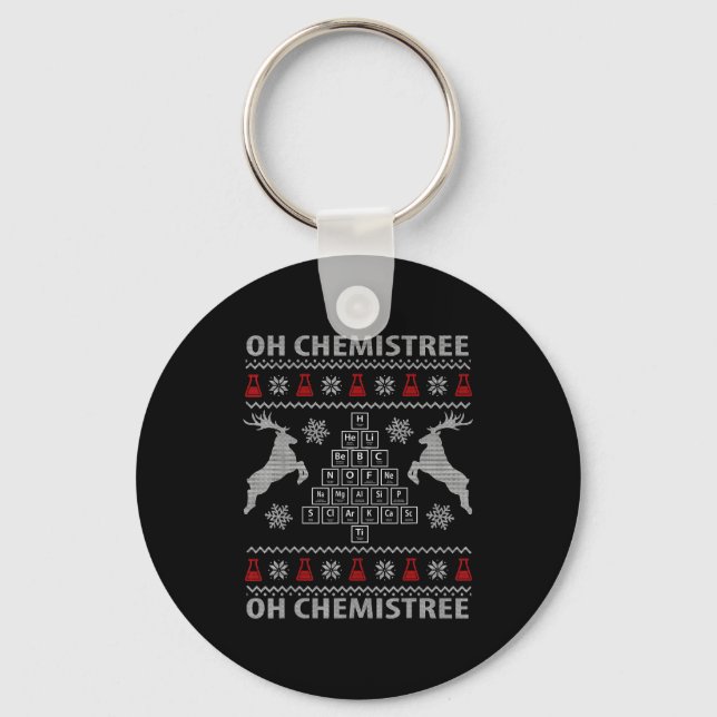 Chaveiro Oh Chemistree Ugly Christmas Sweater Science Stude (Frente)