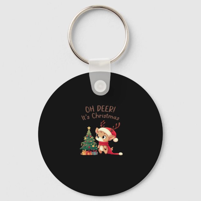 Chaveiro Oh Deer Its Christmas Modern Aesthetic StyKeychain (Frente)