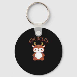 Chaveiro Oh Deer Kawaii Deer Estilo de Arte Divertido