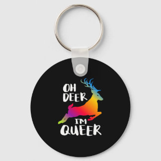 Chaveiro Oh Deer Queer Pride Minimal Artistic StyleKeychain