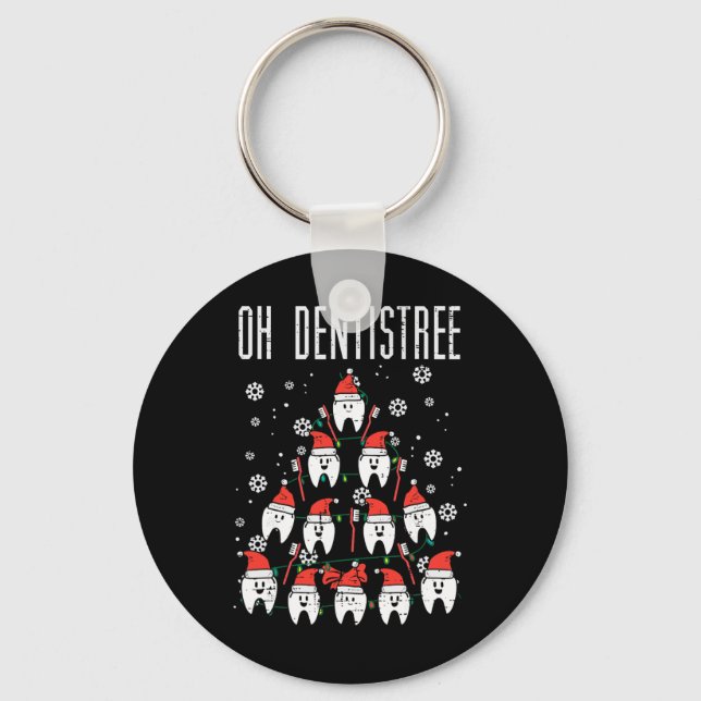 Chaveiro Oh Dentistree Árvore de Natal Dentes Odontologia D (Frente)